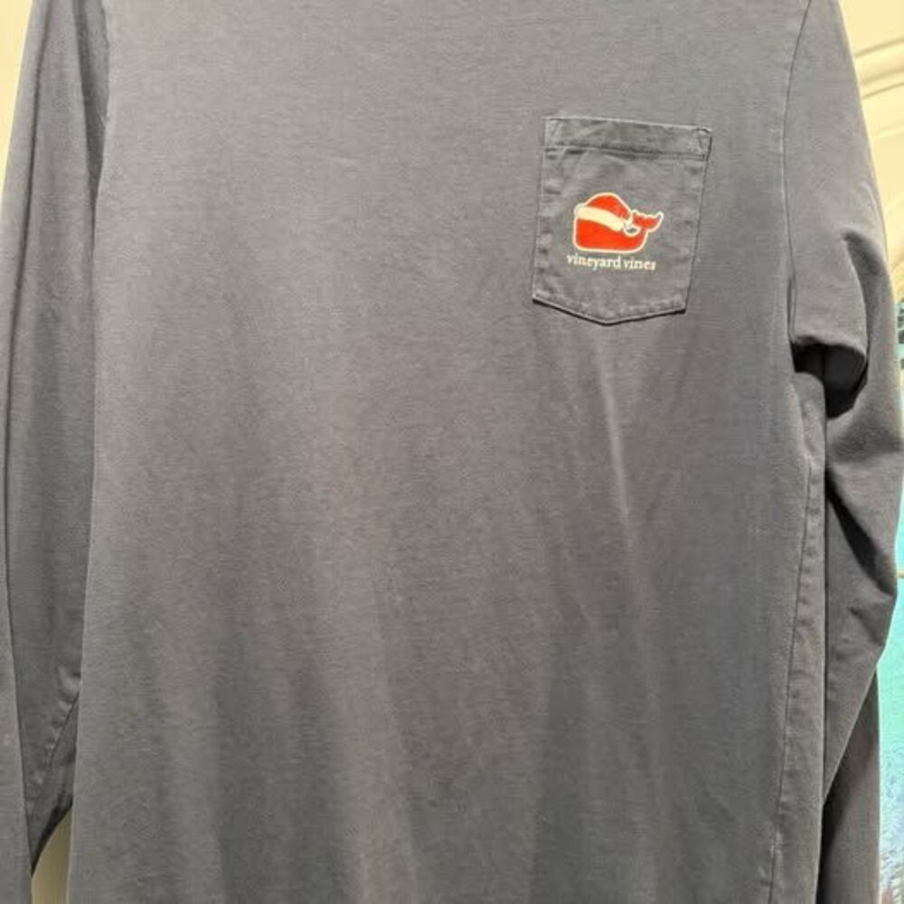 Vineyard Vines Christmas Naughty or Nice Long Sleeve Pocket T-Shirt Size XL